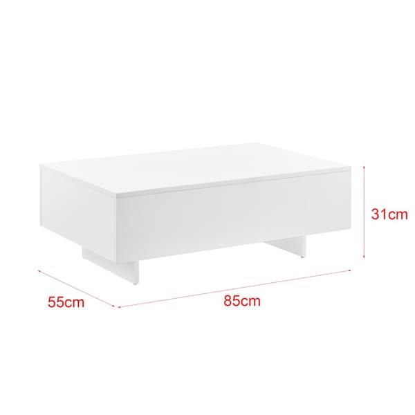 Soffbord Braunschweig 85x55x31cm vit högglans [en.casa]