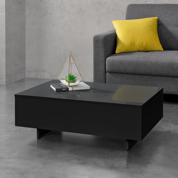 Soffbord Braunschweig 85x55x31cm svart högglans [en.casa]
