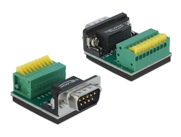 Delock - Seriell adapter - DB-9 (hann) til 9-pins terminalblokk - tommelskruer, trykknapp