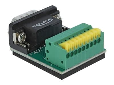 Delock - Seriell adapter - DB-9 (hann) til 9-pins terminalblokk - tommelskruer, trykknapp