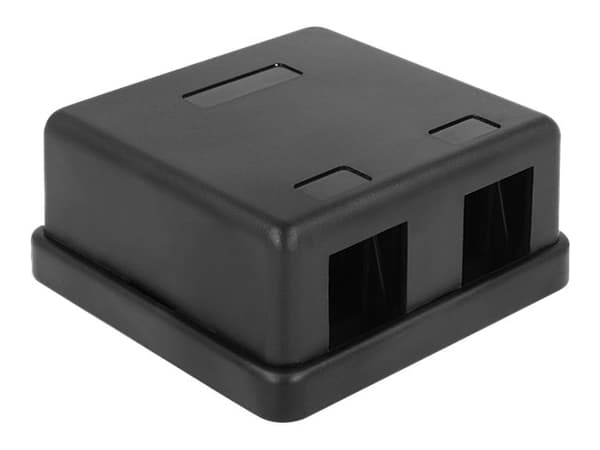 Delock Keystone Surface Mounted Box - Modulært innføringshus - svart - 2 porter