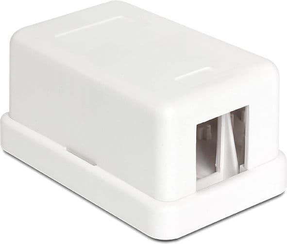 Delock Keystone Surface Mounted Box - Chassi med modulär insättning - vit - 1 port