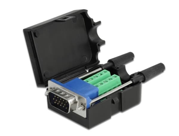 Delock - VGA-adapter - 15 pin D-Sub (DB-15) (hane) till 10 stifts terminalblock - tumskruvar