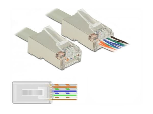 DeLOCK 86454, RJ-45, Läpinäkyvä, Polykarbonaatti, Cat6, U/FTP (STP), Kulta