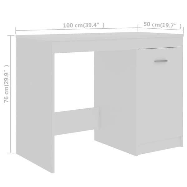 vidaXL Skrivebord hvit 140x50x76 cm sponplate
