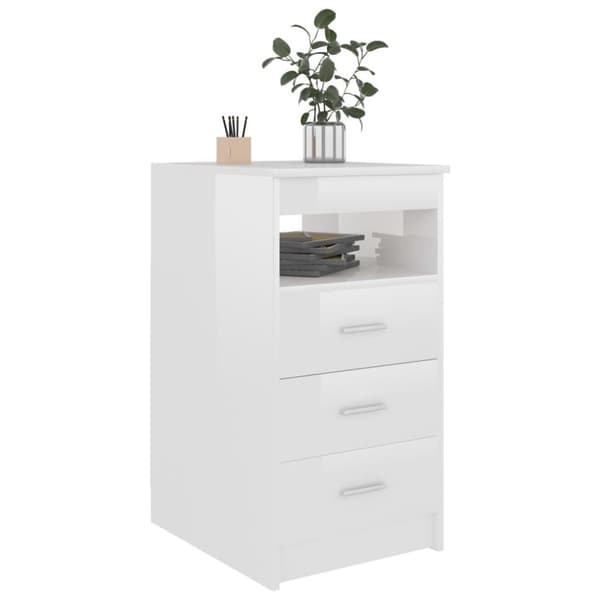 vidaXL Skrivebord høyglans hvit 140x50x76 cm sponplate