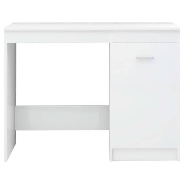 vidaXL Skrivebord høyglans hvit 140x50x76 cm sponplate