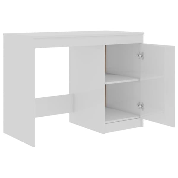 vidaXL Skrivebord høyglans hvit 140x50x76 cm sponplate