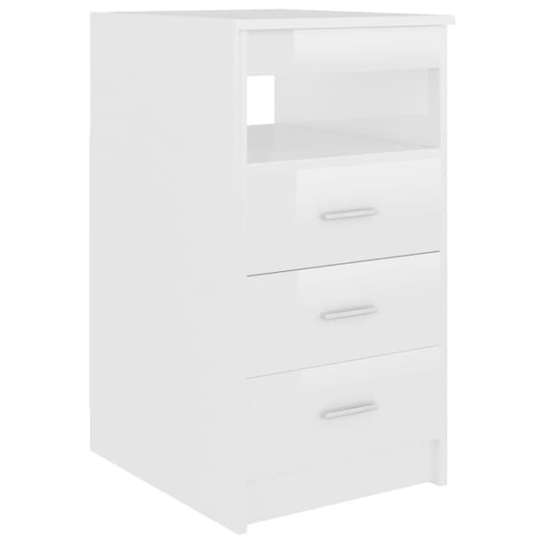 vidaXL Skrivebord høyglans hvit 140x50x76 cm sponplate