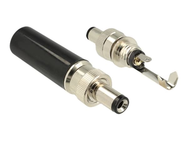 Delock - Strøm-konnektor - DC-jackstik 2,1/5,5/9,5 mm (han) - 18 V - 2 A