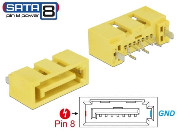 DeLOCK 89886, SATA, Gult, 6,4 mm, 17 mm, 8,4 mm, 1 stykker