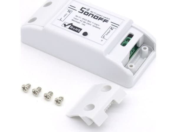 Sonoff BASICR2, Kabel & Trådlös, Wi-Fi, Vit, 1 kanaler, 2200 W, 2.4 - 2.4835 MHz
