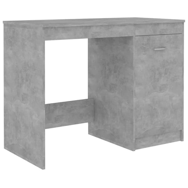 vidaXL Skrivebord betonggrå 140x50x76 cm sponplate