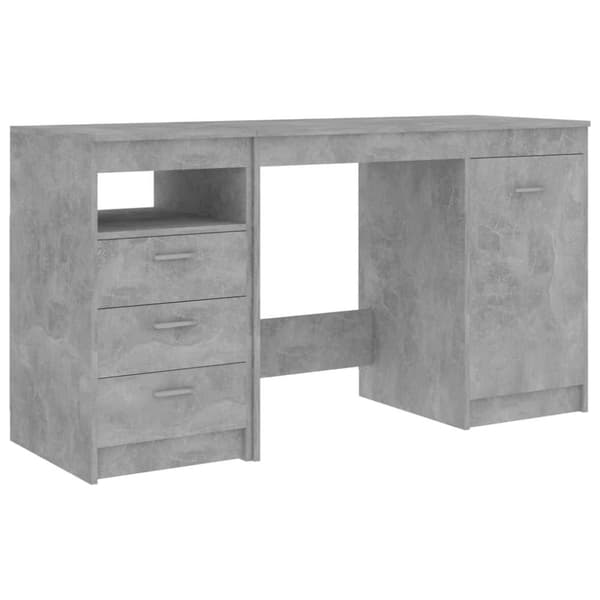 vidaXL Skrivebord betonggrå 140x50x76 cm sponplate