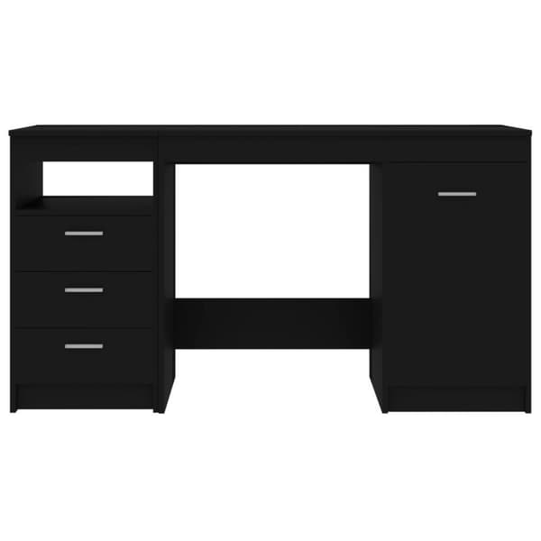 vidaXL Skrivebord svart 140x50x76 cm sponplate