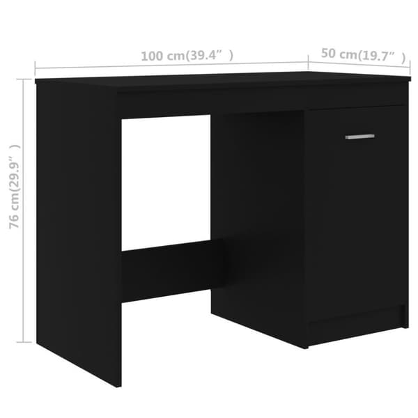 vidaXL Skrivebord svart 140x50x76 cm sponplate