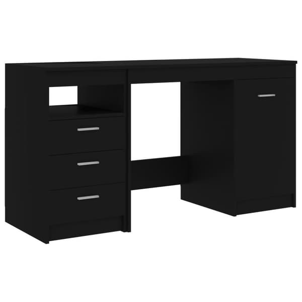 vidaXL Skrivebord svart 140x50x76 cm sponplate