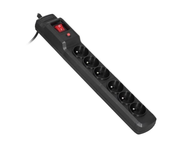 Activejet ACJ COMBO 6GN 10M, 10 m, 6 AC-utgångar, inomhus, Typ E (FR), Typ E, Plast