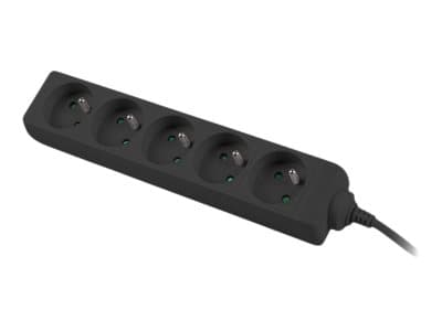 Lanberg - pistorasia - 2500 Watt - tulo: IEC 60320 C14 - lähtöliittimet: 5 (5 x power CEE 7/5) - 1 m johto - musta