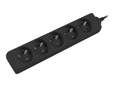 Lanberg - pistorasia - 2500 Watt - tulo: IEC 60320 C14 - lähtöliittimet: 5 (5 x power CEE 7/5) - 1 m johto - musta