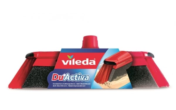 Vileda 151221 kvast Inomhus Mjuka/hårda borst Polyetentereftalat (PET)-film, gummi Svart, grått, rött