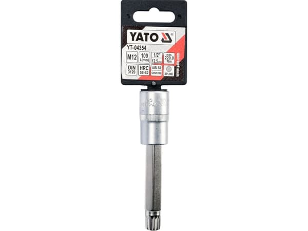Yato Spline 1/2" M12 x 100mm pitkä hylsy (YT-04354)