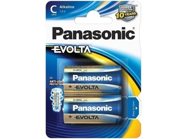 Panasonic Evolta C, Engangsbatteri, Alkalinsk, 1,5 V, 2 stykker, Blå, C