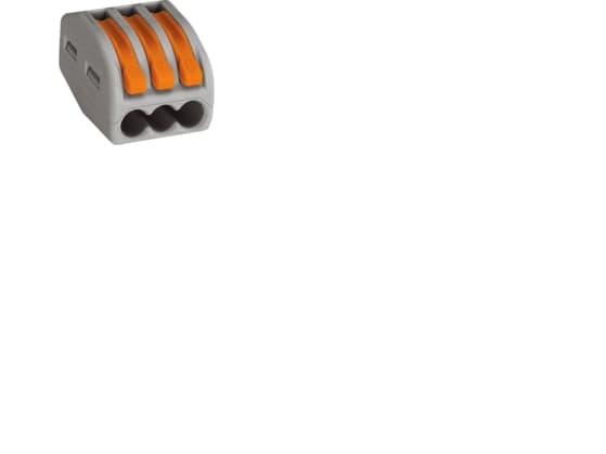 WAGO Samlemuffe3x0,08-4 mm² Fleksibel leder3x0,08-2,5 mm² Massiv lederGråPlast - (50 stk.)