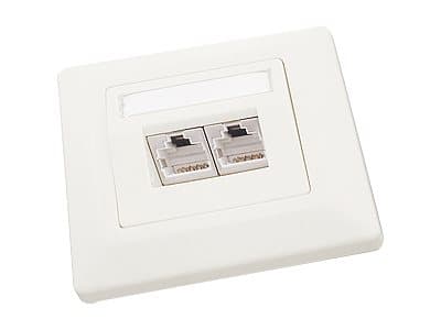 Solarix SX9-2-5E-STP-WH - Uttag för nedsänkt montering - CAT 5e - STP - RJ-45 X 2 - vit - 1-gang