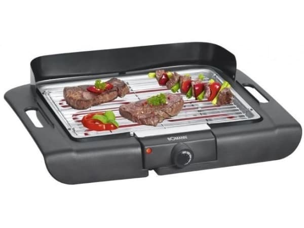 Bomann BQ 2243 CB, 2000 W, Grilli, Sähkö, Pöydän pinta, Ritilä, Musta