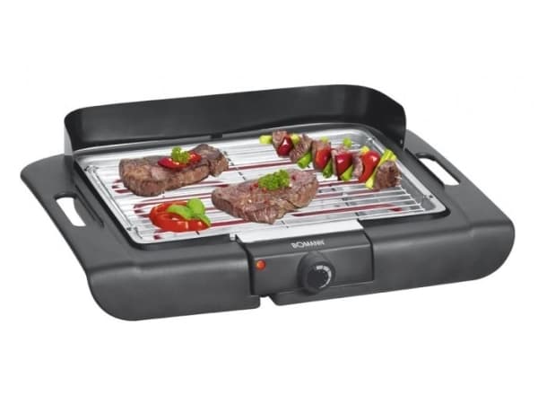 Bomann BQ 2243 CB, 2000 W, Grilli, Sähkö, Pöydän pinta, Ritilä, Musta musta