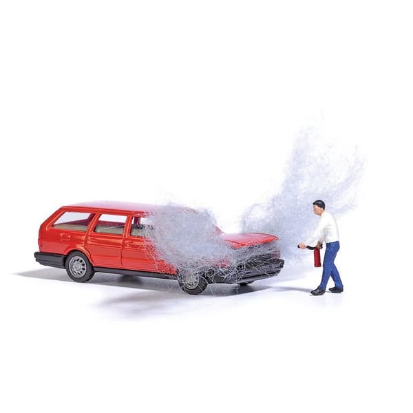 Busch 7881 H0 Byggmodell Bil Volkswagen Passat motorbrand med figur