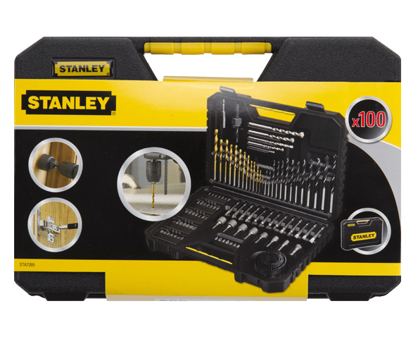 STANLEY - Skrutrekker, drill og koppnøkkelsett - 100 deler