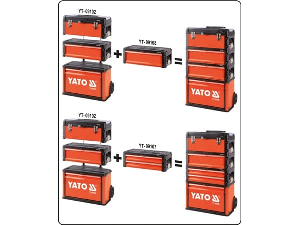 Yato YT-09102, Verktygslåda, Aluminium, Metall, Plast, Svart, Röd, 45 kg, 520 mm, 320 mm