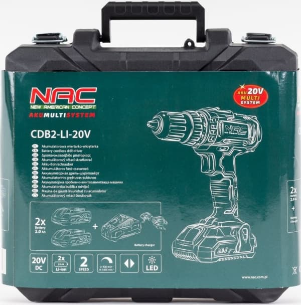 NAC DRILLBOR 20V 2x2,0Ah CDB2-LI-20V