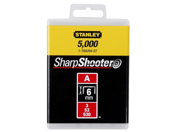 Stanley 1-TRA204-5T, Blandad klammer, bult och spik, 1000 styck, 6 mm, TR40 TR150L, Låda