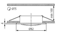 Kanlux Ceiling lighting point fitting VIDI CTC-5515-C/M chrome matt (02783)