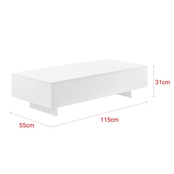 Soffbord Braunschweig 115x55x31cm högglans vit [en.casa]