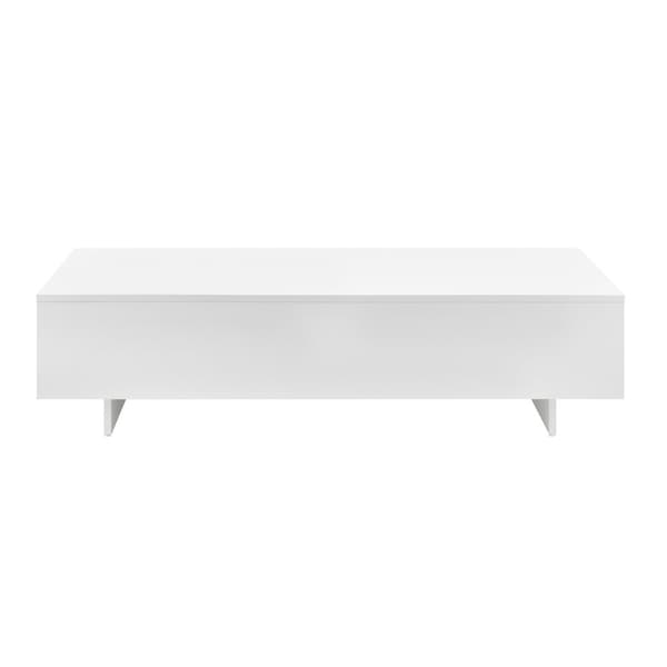 Soffbord Braunschweig 115x55x31cm högglans vit [en.casa]