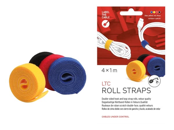 LTC ROLL STRAP - Kardborreremsa - vit, blå, gul, röd