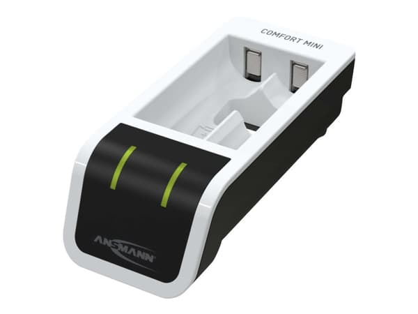 ANSMANN Comfort Mini - 1,5 t USB-batterilader - (for 2xAA, 2xAAA) - 800 mA - svart, hvit Sort, Hvit