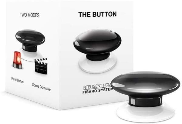 Fibaro The Button - Tryckknapp - trådlös - Z-Wave - 869.8 MHz - svart
