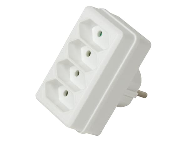 LogiLink LPS220, 4 AC-pistorasia(a), Sisätila, Valkoinen, RoHS, 250 V, 2300 W