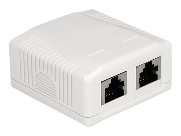 DeLOCK 86197, 2 x RJ-45, Valkoinen, TIA-568A/B, 59 mm, 61 mm, 29,5 mm Valkoinen