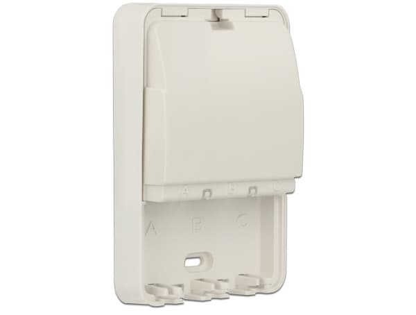 Delock Keystone Surface Mounted Box - Chassi med modulär insättning - vit, RAL 9010 - 3 portar