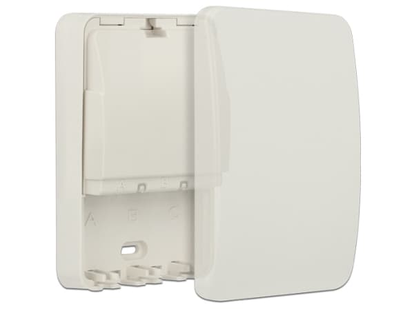 Delock Keystone Surface Mounted Box - Chassi med modulär insättning - vit, RAL 9010 - 3 portar
