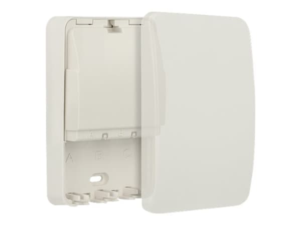 Delock Keystone Surface Mounted Box - Chassi med modulär insättning - vit, RAL 9010 - 3 portar