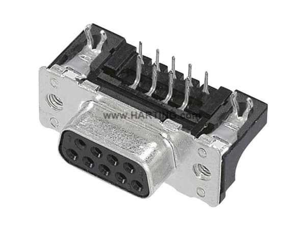 Harting 09 66 252 6615, D-Sub 2, Musta, Metallinen, Polybutyleenitereftalaatti (PBT), Terästä, Kestomuovinen hartsi, Kupariseos, 10 mO, 1000 V