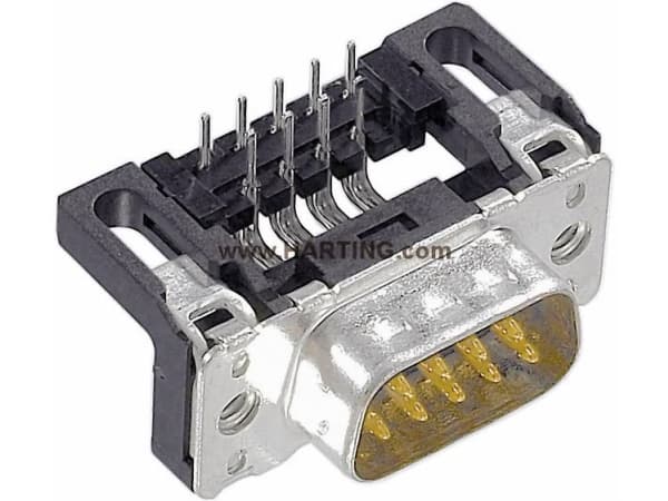 Harting 09 65 162 6813, D-Sub 1, Svart, Metallisk, Polybutylentereftalat (PBT), Stål, Termoplastisk harts, Kopparlegering, 10 mO, 1000 V