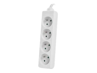Lanberg - Effektband - 2500 Watt - ingång: power CEE 7/7 - utgångskontakter: 4 (CEE 7/5) - 1.5 m sladd - vit